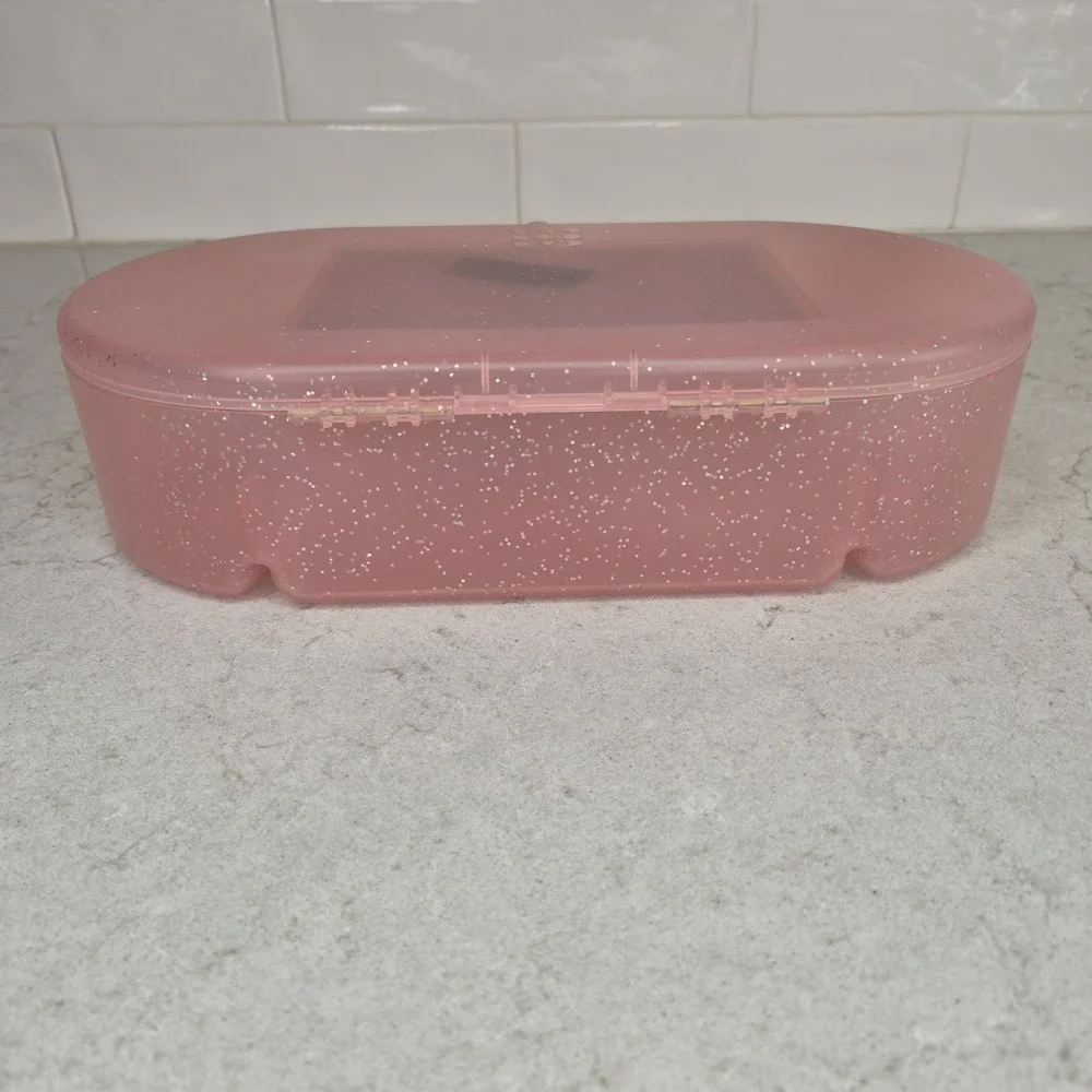 Rare Vtg Caboodles Jellies Large  Model 2642 Pink‎ Organizer Vanity Makeup Case